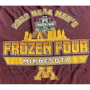 Minnesota Gophers 2022 NCAA Frozen Four Hockey Long Sleeve M T-shirt NWT 2-sided